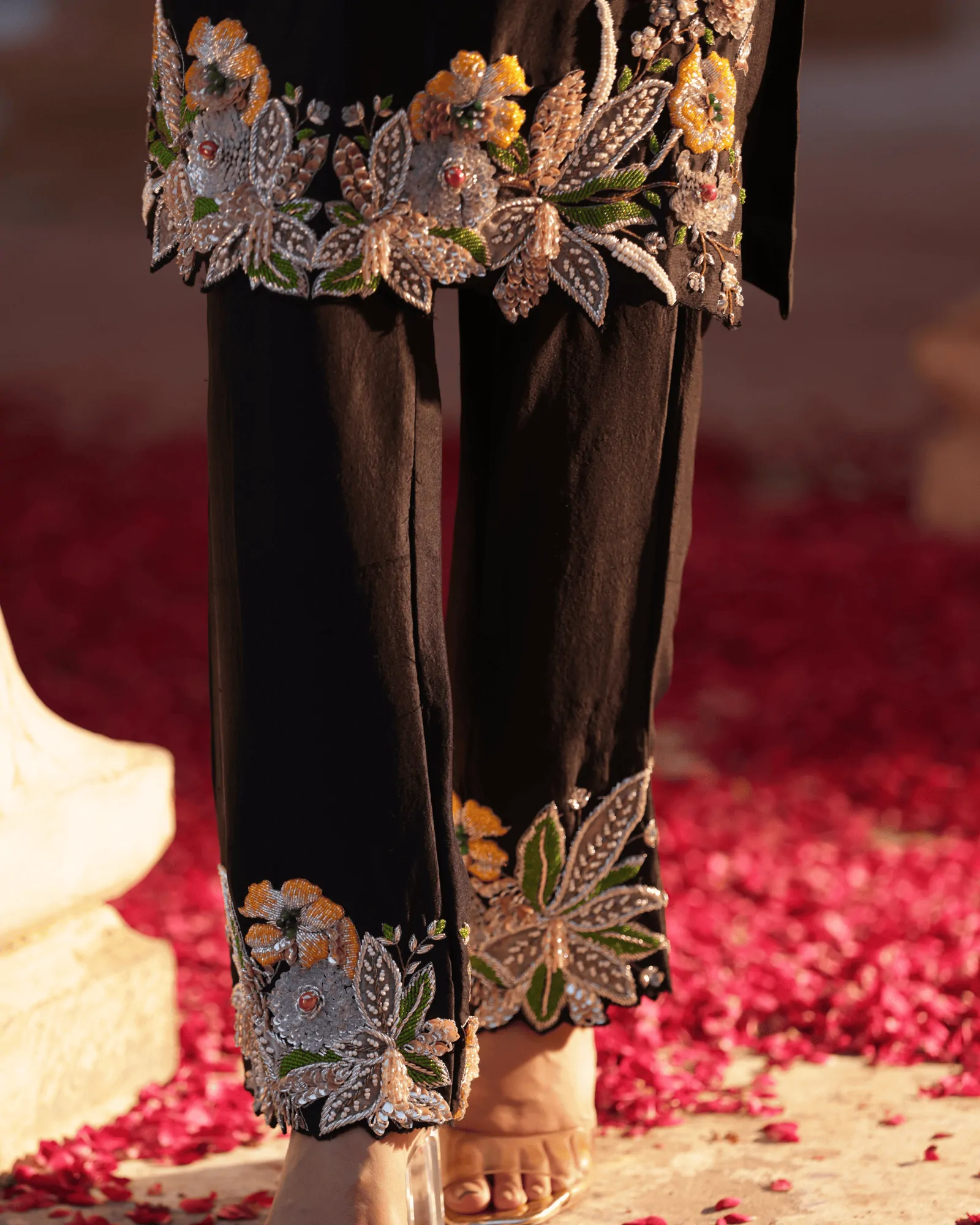 Black Silk Co-Ord Set Zardosi Embroidery Jaipur Fateh Fashion